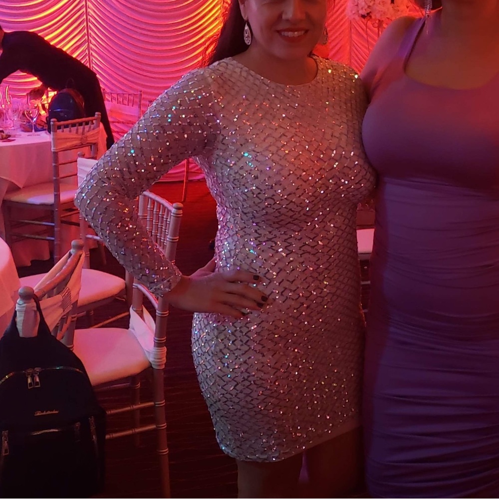 Beautiful dress with sequins.